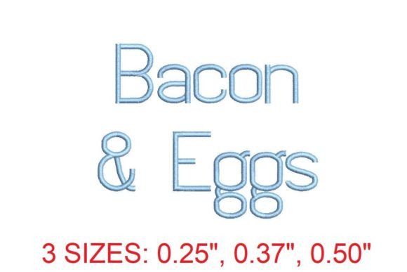 Bacon and Eggs Embroidery Font – A Playful Addition to Your Design Toolkit