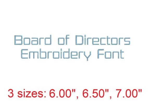 Board of Directors Embroidery Font