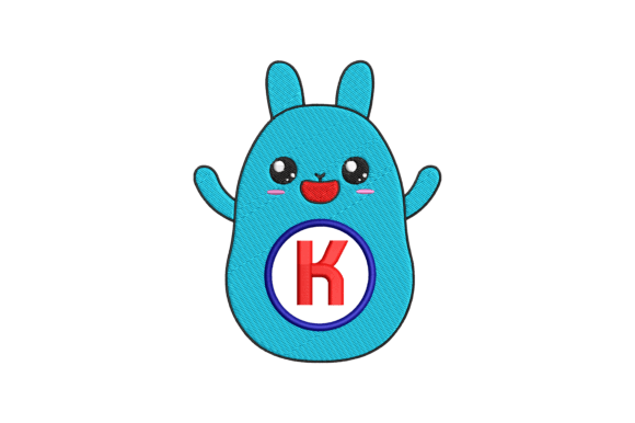 Cute Rabbit Letter K: A Whimsical Embroidery Design for Modern Creatives