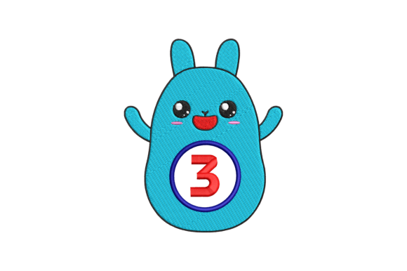Cute Rabbit Number 3: A Versatile Embroidery Design for All