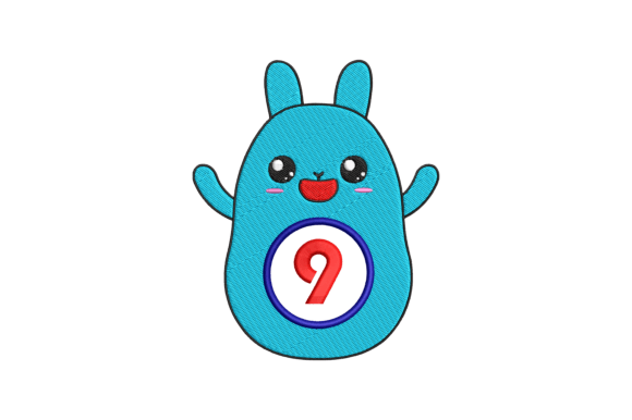 Cute Rabbit Number 9: A Versatile Embroidery Design for Creative Projects