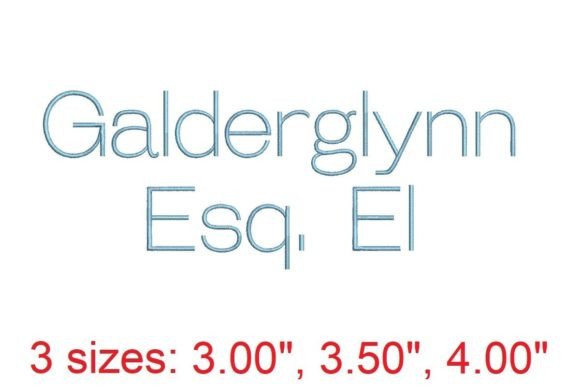 Galderglynn ESQ EL Embroidery Font