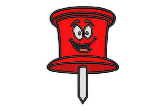 Push Pin Mascot: A Whimsical Embroidery Design for Creative Expression